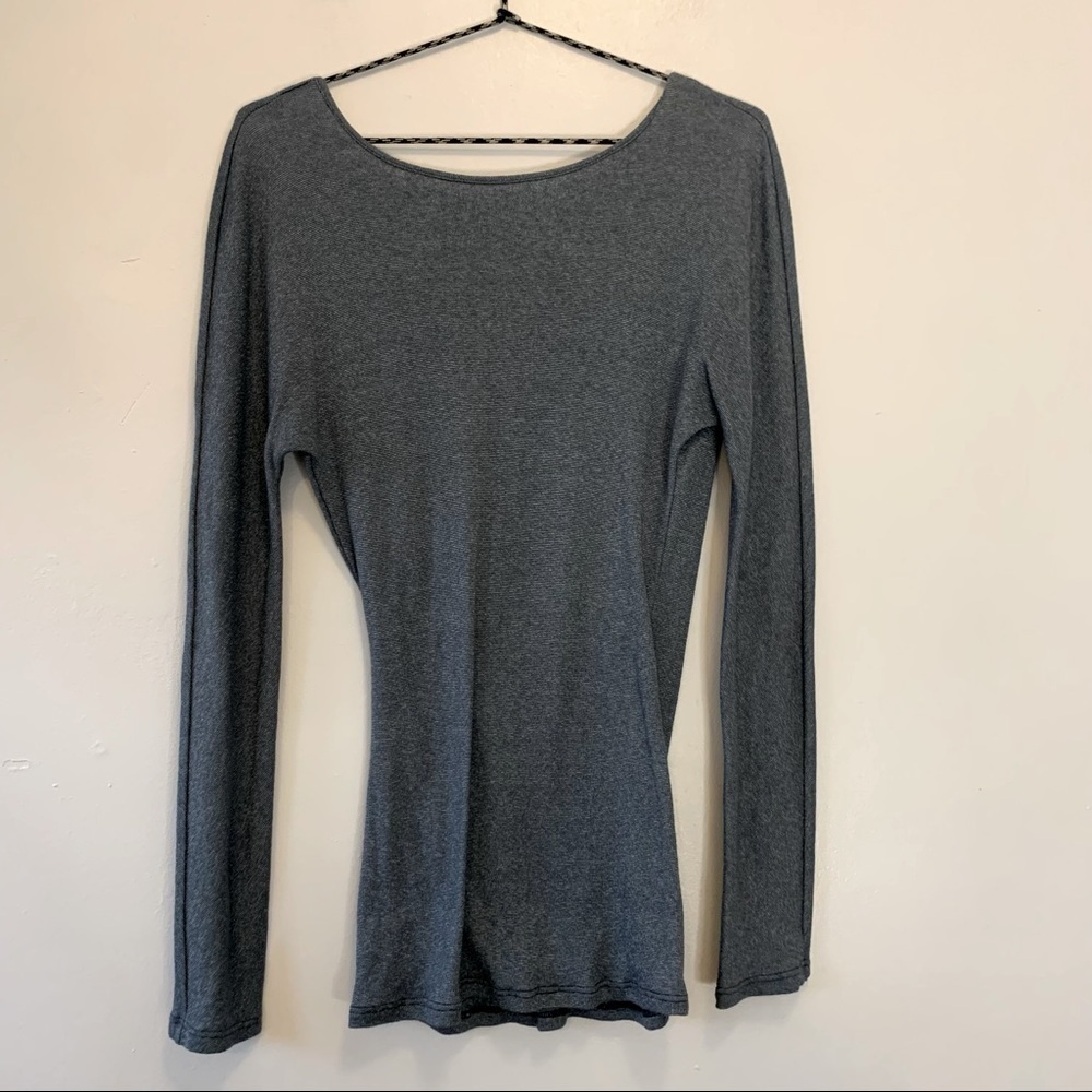 Michael Stars Cross Back Metallic Knit Long Sleeve
